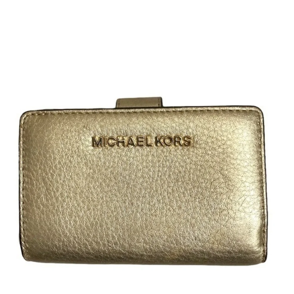 Michael kors gold leather wallet